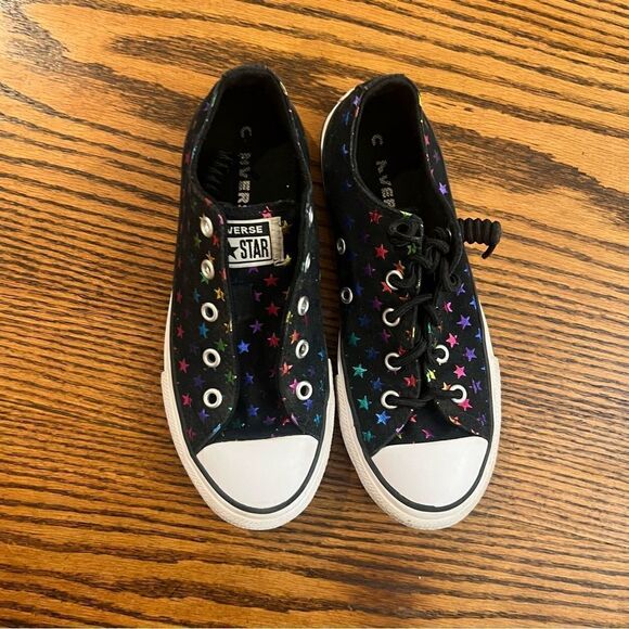 Converse Big Girls Archive Foil Chuck Taylor All Star Casual Sneakers Star Print - Picture 4 of 10